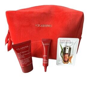 CLARINS Super Restorative Travel Size Night Cream, Total Eye Lift, Bag Set NEW